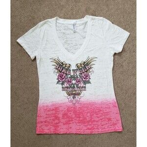 Bike Week 2019 Daytona Beach Florida Women's T-Shirt White/Pink Size XL Sheer